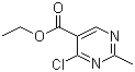 结构式 CAS# 2134-36-3, 4-氯-2-甲基-5-嘧啶羧酸乙酯