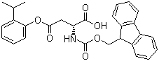 结构式 CAS# 214852-39-8, N-[(9H-芴-9-基甲氧基)羰基]-D-天冬氨酸 4-[2-(1-甲基乙基)苯基]酯