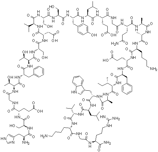 structure of CAS# 215777-46-1, 8-L-Serine-36-L-argininamide-7-36-glucagon-like peptide I (human)