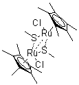 结构式 CAS# 216064-20-9, 二氯二[mu-(甲硫醇)]二[(1,2,3,4,5-eta)-1,2,3,4,5-五甲基-2,4-环戊二烯基]二钌