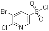 structure of CAS# 216394-05-7, 5-Bromo-6-chloropyridine-3-sulfonyl chloride;3-Bromo-2-chloropyridine-5-sulfonyl chloride