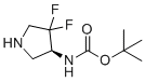 structure of CAS# 2166050-86-6, tert-Butyl N-[(3S)-4,4-difluoropyrrolidin-3-yl]carbamate