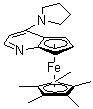 结构式 CAS# 217459-10-4, [(1,2,3,4,5-eta)-1,2,3,4,5-五甲基-2,4-环戊二烯-1-基][(4a,5,6,7,7a-eta)-(7aR)-4-(1-吡咯烷基)-4aH-环戊二烯并[b]吡啶-4a-基]铁
