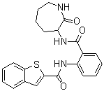 结构式 CAS# 219766-25-3, N-[2-[[(六氢-2-氧代-1H-氮杂卓-3-基)氨基]羰基]苯基]苯并[b]噻吩-2-甲酰胺