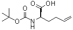 结构式 CAS# 219819-76-8, (2R)-2-[[叔丁氧羰基]氨基]-5-己烯酸