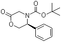 structure of CAS# 220077-24-7, (5S)-N-(tert-Butoxycarbonyl)-3,4,5,6-tetrahydro-5-phenyl-4(H)-1,4-oxazin-2-one