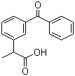 结构式 CAS# 22071-15-4, 酮基布洛芬; 酮洛芬; alpha-甲基-3-苯甲酰基苯乙酸