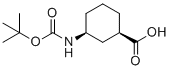 结构式 CAS# 222530-33-8, (1R,3S)-3-(叔-丁氧羰基氨基)环己烷羧酸