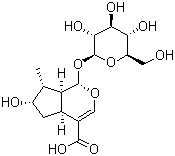 structure of CAS# 22255-40-9, Loganic acid;[1S-(1a,4aa,6a,7a,7aa)]-1-(beta-D-Glucopyranosyloxy)-1,4a,5,6,7,7a-hexahydro-6-hydroxy-7-methylcyclopenta[c]pyran-4-carboxylic acid