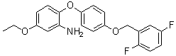 structure of CAS# 223104-29-8, 2-[4-[(2,5-Difluorophenyl)methoxy]phenoxy]-5-ethoxybenzenamine;SEA 0400