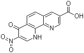 结构式 CAS# 223664-42-4, 7,10-二氢-8-硝基-7-氧代-1,10-菲罗啉-3-羧酸