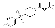 structure of CAS# 226398-50-1, 4-[(4-Fluorophenyl)sulfonyl]-1-piperidinecarboxylic acid tert-butyl ester;1-tert-Butoxycarbonyl-4-(4-fluorophenylsulfonyl)piperidine; N-BOC-4-[(4-fluorophenyl)sulfonyl]piperidine