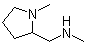 structure of CAS# 23210-47-1, N,1-Dimethyl-2-pyrrolidinemethanamine;1-Methyl-2-[(methylamino)methyl]pyrrolidine