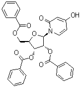 结构式 CAS# 23220-74-8, 4-羟基-1-(2,3,5-三-O-苯甲酰基-beta-D-呋喃核糖基)-2(1H)-吡啶酮