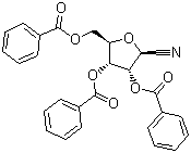 结构式 CAS# 23316-67-8, 1-氰基-2,3,5-三苯甲酰氧基-beta-D-呋喃核糖
