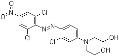 structure of CAS# 23355-64-8, Disperse Brown 1;2,2'-[[3-Chloro-4-[(2,6-dichloro-4-nitrophenyl)azo]phenyl]imino]bisethanol