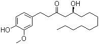 structure of CAS# 23513-15-7, 10-Gingerol;(S)-5-Hydroxy-1-(4-hydroxy-3-methoxyphenyl)-3-tetradecanone; (+)-(S)-[10]-Gingerol