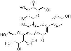 结构式 CAS# 23666-13-9, 维采宁-2; 葡萄糖基芹菜素; 6-C-葡萄糖-8-C-木糖洋芹素