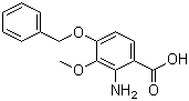 structure of CAS# 23938-73-0, 4-(Benzyloxy)-3-methoxyanthranilic acid;2-Amino-3-methoxy-4-(phenylmethoxy)benzoic acid