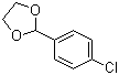 结构式 CAS# 2403-54-5, 2-(4-氯苯基)-1,3-二氧戊环; 对氯苯基乙二醇缩甲醛