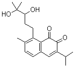 structure of CAS# 240423-23-8, (±)-Salvicine;8-(3,4-Dihydroxy-4-methylpentyl)-7-methyl-3-(1-methylethyl)-1,2-naphthalenedione