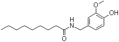 结构式 CAS# 2444-46-4, 辣椒素; 合成辣椒碱; 壬酸香草酰胺; N-(4-羟基-3-甲氧基苄基)壬酰胺