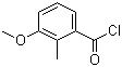 structure of CAS# 24487-91-0, 2-Methyl-3-methoxybenzoyl chloride;2-Methyl-m-anisoyl chloride; 3-Methoxy-2-methylbenzoyl chloride