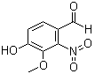 结构式 CAS# 2450-26-2, 4-羟基-3-甲氧基-2-硝基苯甲醛