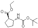 结构式 CAS# 245115-20-2, (1R,2R)-2-[[叔丁氧羰基]氨基]环戊烷羧酸乙酯