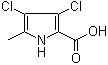 structure of CAS# 24691-30-3, 3,4-Dichloro-5-methyl-1H-pyrrole-2-carboxylic acid