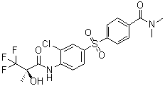 4-[[3-Chloro-4-[[(2R)-3,3,3-trifluoro-2-hydroxy-2-methyl-1-oxopropyl]amino]phenyl]sulfonyl]-N,N-dimethylbenzamide molecular structure (CAS 252017-04-2)
