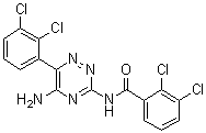 结构式 CAS# 252186-79-1, N-[5-氨基-6-(2,3-二氯苯基)-1,2,4-三嗪-3-基]-2,3-二氯苯甲酰胺