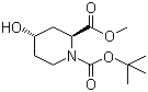 结构式 CAS# 254882-14-9, (2S,4S)-4-羟基哌啶-1,2-二羧酸 1-叔丁酯 2-甲酯