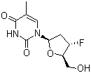 结构式 CAS# 25526-93-6, 3'-脱氧-3-氟胸苷