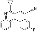 结构式 CAS# 256431-72-8, (E)-3-[2-环丙基-4-(4-氟苯基)-3-喹啉基]-2-丙烯腈