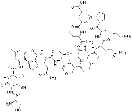 structure of CAS# 258276-95-8, Mouse leptin(116-130) amide;L-Seryl-L-cysteinyl-L-seryl-L-leucyl-L-prolyl-L-glutaminyl-L-threonyl-L-serylglycyl-L-leucyl-L-glutaminyl-L-lysyl-L-prolyl-L-alpha-glutamyl-L-serinamide