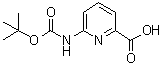 结构式 CAS# 258497-21-1, 6-[(叔丁氧羰基)氨基]-2-吡啶羧酸