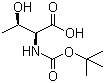 结构式 CAS# 2592-18-9, Boc-L-苏氨酸; N-叔丁氧羰基-L-苏氨酸