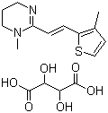 结构式 CAS# 26155-31-7, 酒石酸甲噻嘧啶; 摩朗得酒石酸盐; 1-甲基-2-[(E)-2-(3-甲基噻吩-2-基)乙烯基]-5,6-二氢-4H-嘧啶 2,3-二羟基丁二酸盐