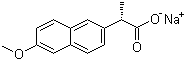 结构式 CAS# 26159-34-2, 萘普生钠; S-(-)2-(6-甲氧基-2-萘基)丙酸钠