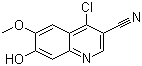 structure of CAS# 263149-10-6, 4-Chloro-3-cyano-7-hydroxy-6-methoxyquinoline;4-Chloro-7-hydroxy-6-methoxy-3-quinolinecarbonitrile