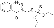 structure of CAS# 2642-71-9, Azinphos-ethyl;Phosphorodithioic acid O,O-diethyl S-[(4-oxo-1,2,3-benzotriazin-3(4H)-yl)methyl] ester; S-(3,4-Dihydro-4-oxobenzo[d]-1,2,3-triazin-3-ylmethyl)diethyl phosphorothiolothionate