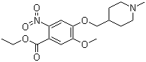 structure of CAS# 264208-63-1, Ethyl 5-methoxy-4-[[1-methylpiperidin-4-yl]methoxy]-2-nitrobenzoate