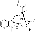 structure of CAS# 2673-40-7, Perivin;5-Ethylidene-2,3,4,5,6,7,8,9-octahydro-8-oxo-2,6-methano-1H-azecino[5,4-b]indole-14-carboxylic acid methyl ester; 4-Demethyl-3-oxovobasan-17-oic acid methyl ester