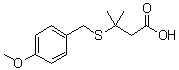 结构式 CAS# 268219-99-4, 3-[[(4-甲氧基苯基)甲基]硫基]-3-甲基丁酸