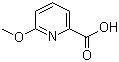 结构式 CAS# 26893-73-2, 6-甲氧基吡啶-2-羧酸
