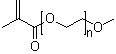 structure of CAS# 26915-72-0, Methacrylic acid ester with polyethylene glycol methyl ether;alpha-(2-Methyl-1-oxo-2-propenyl)-omega-methoxypoly(oxy-1,2-ethanediyl);  RMA 150M; RMA 300M; RMA 450M; Rohamere 6850O; SR 550; Sartomer SR 550; UA 4100