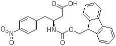 结构式 CAS# 270062-88-9, Fmoc-(S)-3-氨基-4-(4-硝基苯基)丁酸; (S)-N-芴甲氧羰基-3-氨基-4-(4-硝基苯基)丁酸