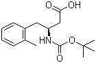 结构式 CAS# 270062-90-3, Boc-(S)-3-氨基-4-(2-甲基苯基)丁酸; (S)-N-叔丁氧羰基-3-氨基-4-(2-甲基苯基)丁酸