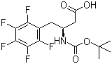 structure of CAS# 270063-42-8, Boc-(S)-3-Amino-4-(pentafluorophenyl)butyric acid;(betaS)-beta-[[(tert-Butoxy)carbonyl]amino]-2,3,4,5,6-pentafluorobenzenebutanoic acid